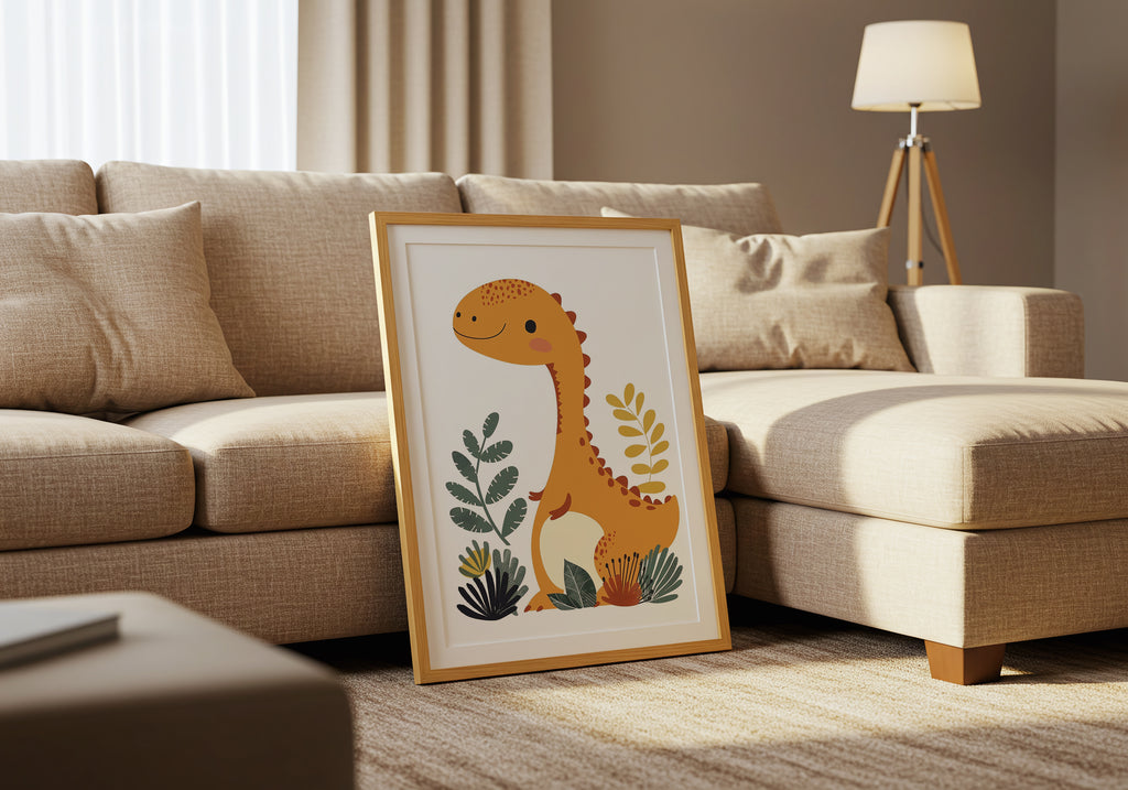 Dino Jungle – affisch med snyggt motiv, köp enkelt hos Bozetto i flera storlekar