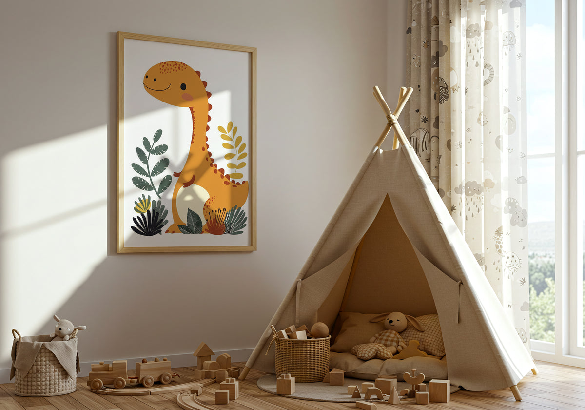 Dino Jungle poster visad rakt fram – Bozetto affisch i hög tryckkvalitet i hög tryckkvalitet