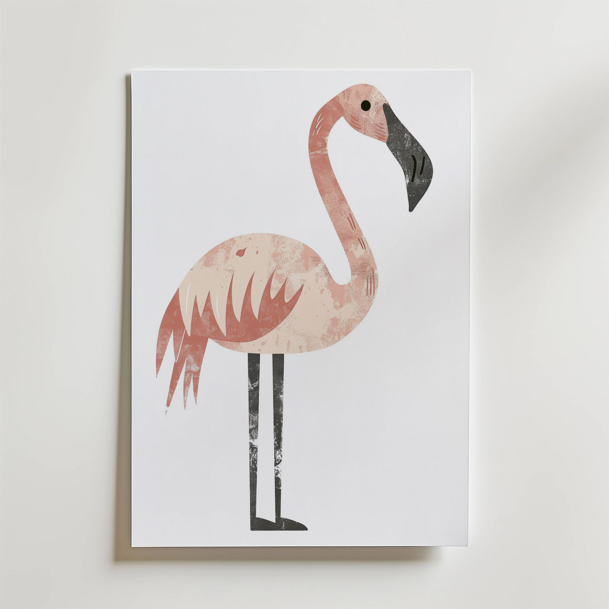 Pink Flamingo – stilfullt konsttryck från Bozetto, tryckt på matt finpapper i hög tryckkvalitet