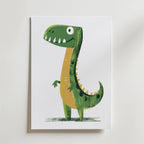 Green Dino – stilfullt konsttryck från Bozetto, tryckt på matt finpapper i hög tryckkvalitet