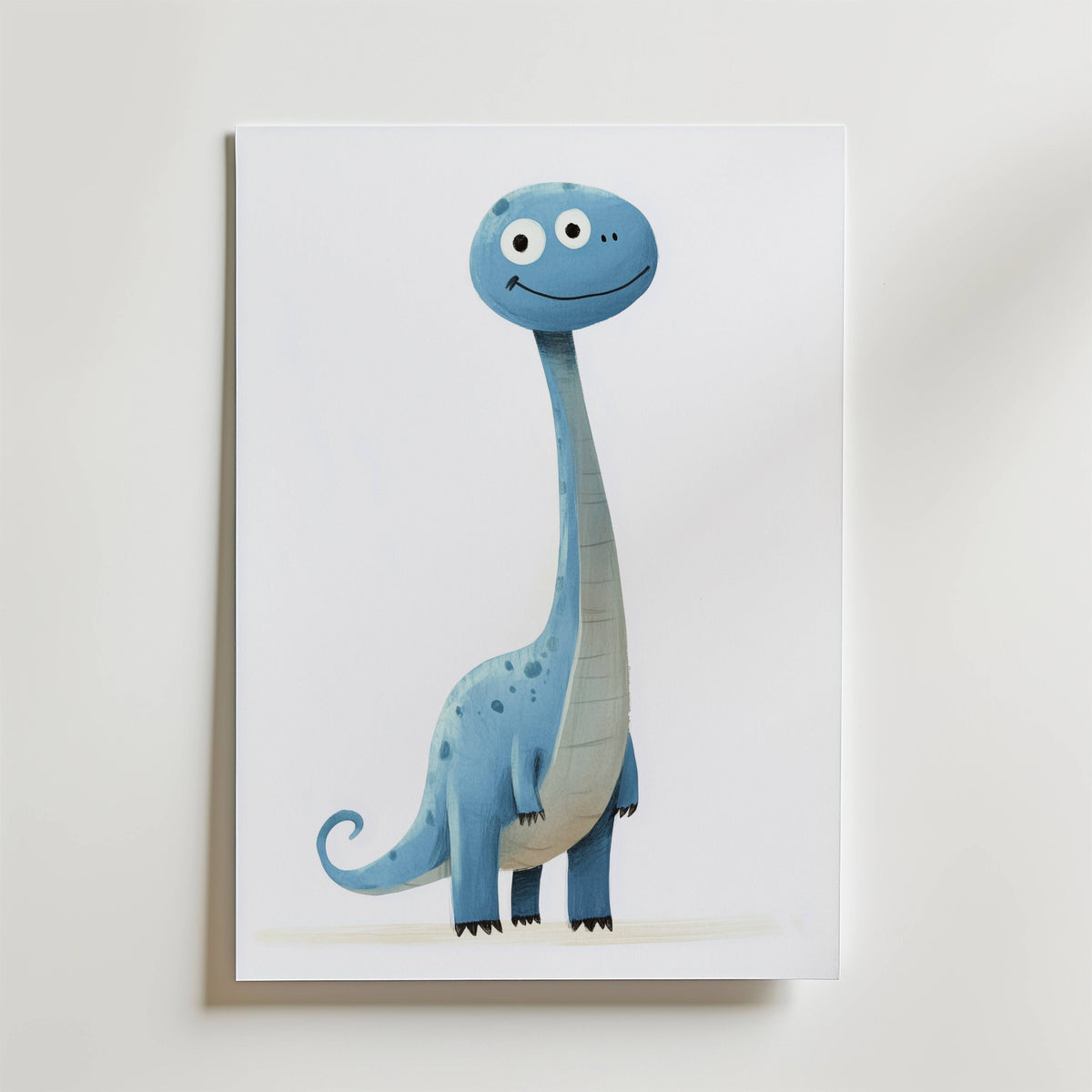 Blue Dino – stilfullt konsttryck från Bozetto, tryckt på matt finpapper i hög tryckkvalitet