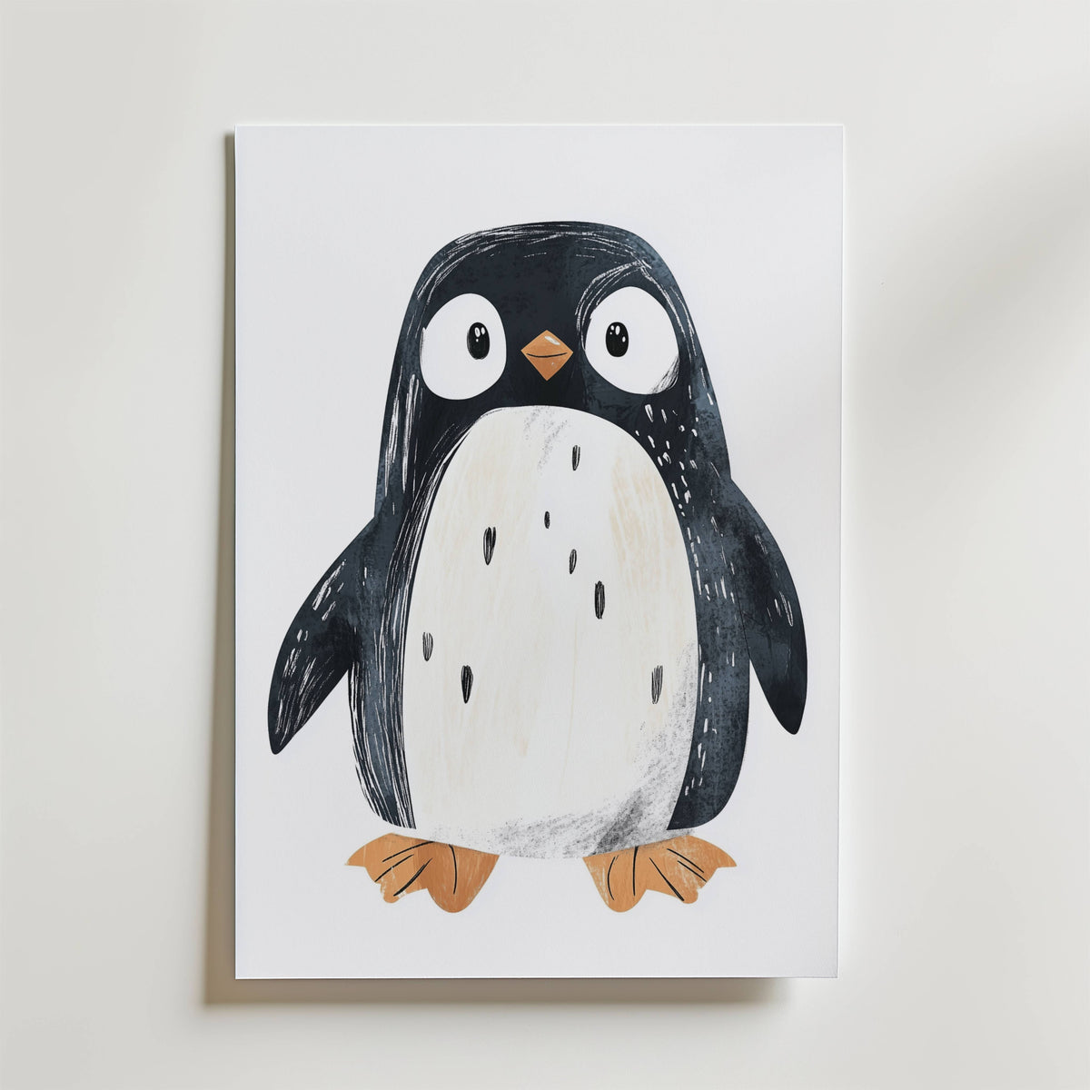 Playful Penguin – stilfullt konsttryck från Bozetto, tryckt på matt finpapper i hög tryckkvalitet