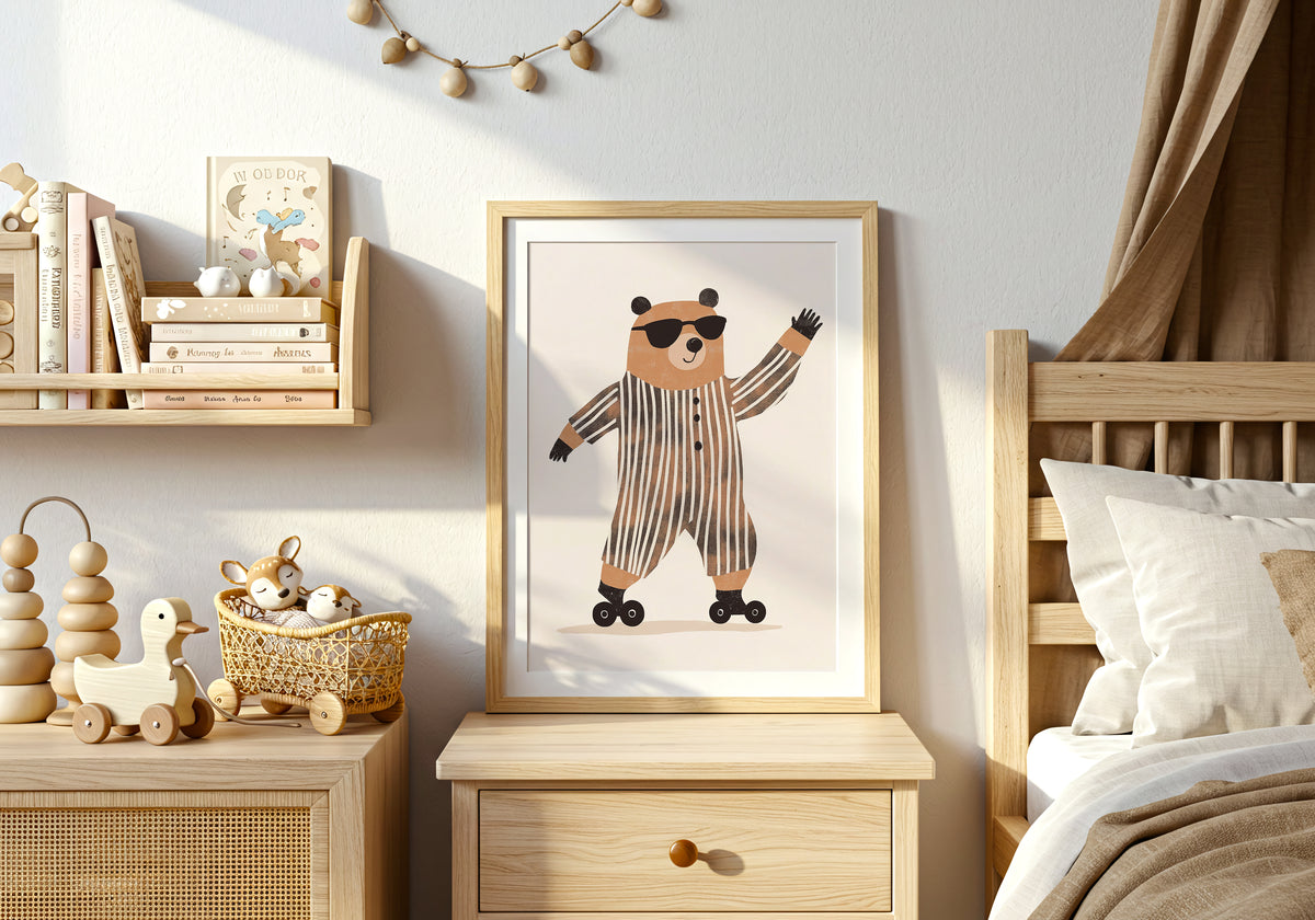 Roller Bear – affisch med snyggt motiv, köp enkelt hos Bozetto i flera storlekar