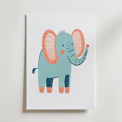 Peachy Elephant Poster