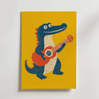 Guitar Gator – stilfullt konsttryck från Bozetto, tryckt på matt finpapper i hög tryckkvalitet