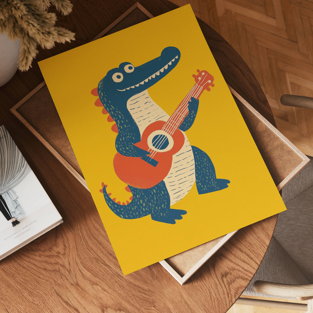 Guitar Gator – affisch med snyggt motiv, köp enkelt hos Bozetto i flera storlekar