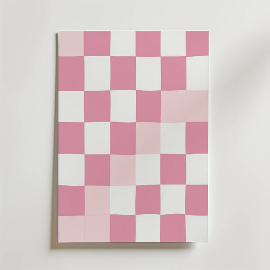 Pink Checkered Poster