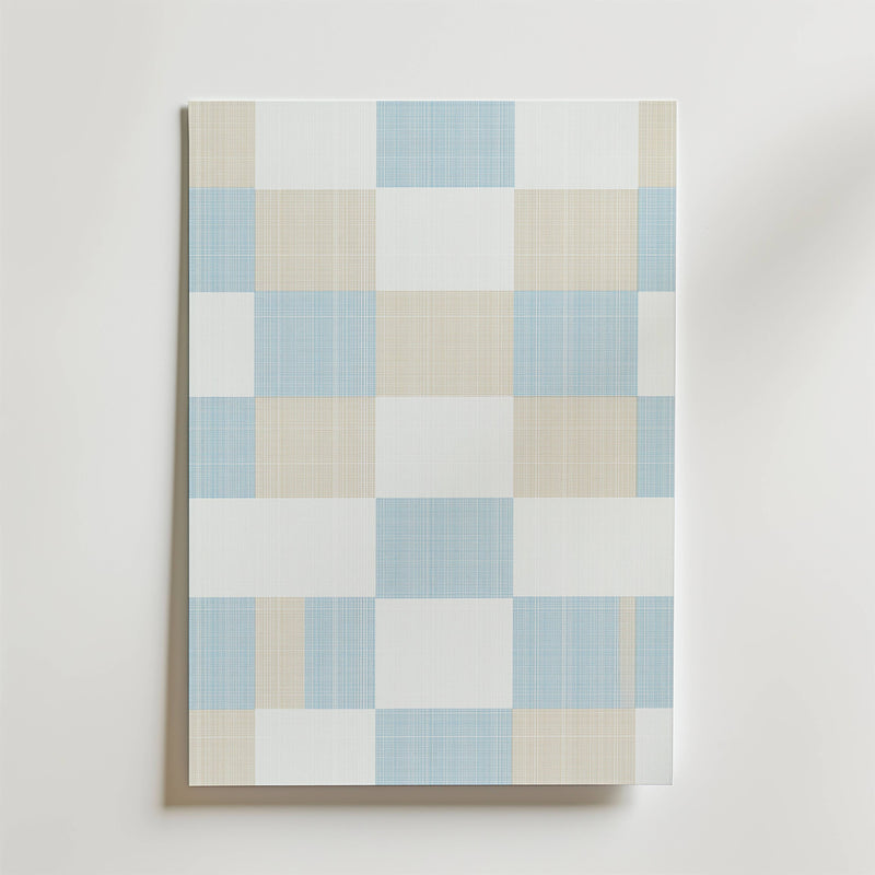 Soft Blue Check Poster
