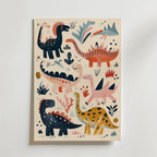 Dino Friends – stilfullt konsttryck från Bozetto, tryckt på matt finpapper i hög tryckkvalitet