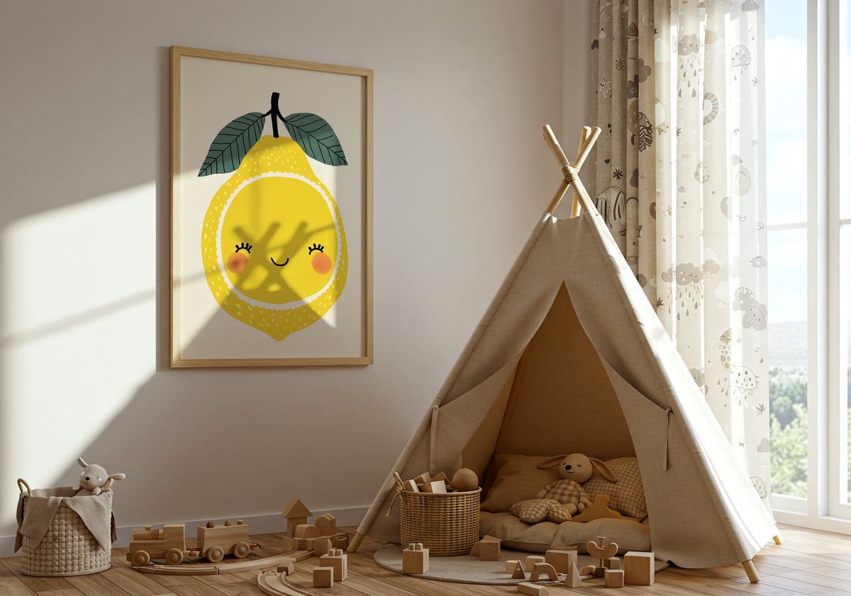 Smiling Lemon poster visad rakt fram – Bozetto affisch i hög tryckkvalitet i hög tryckkvalitet