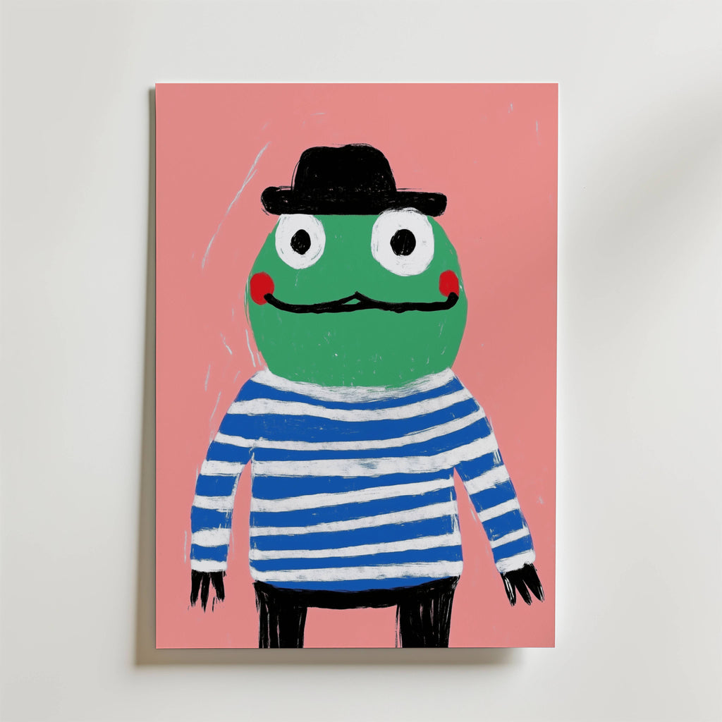 French Frog – stilfullt konsttryck från Bozetto, tryckt på matt finpapper i hög tryckkvalitet