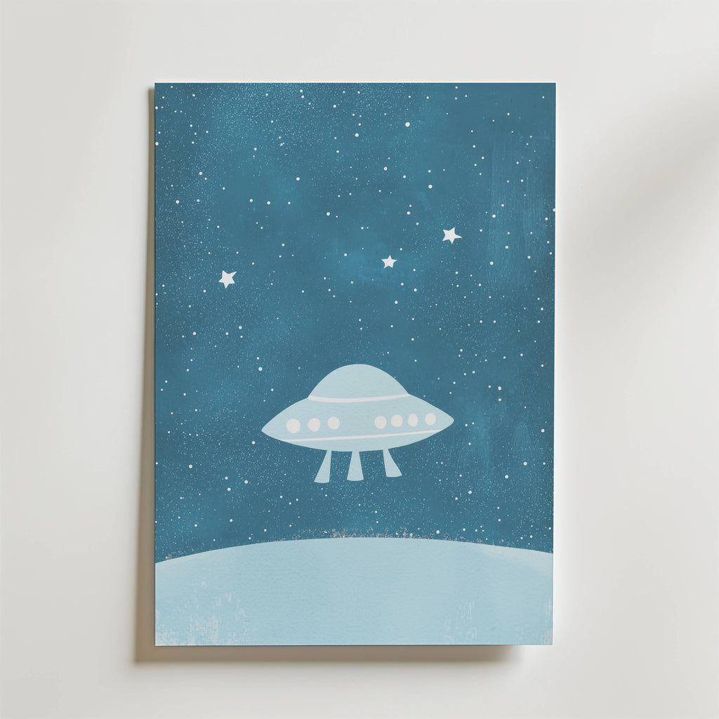 UFO Adventure – stilfullt konsttryck från Bozetto, tryckt på matt finpapper i hög tryckkvalitet