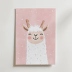 Happy Llama – stilfullt konsttryck från Bozetto, tryckt på matt finpapper i hög tryckkvalitet