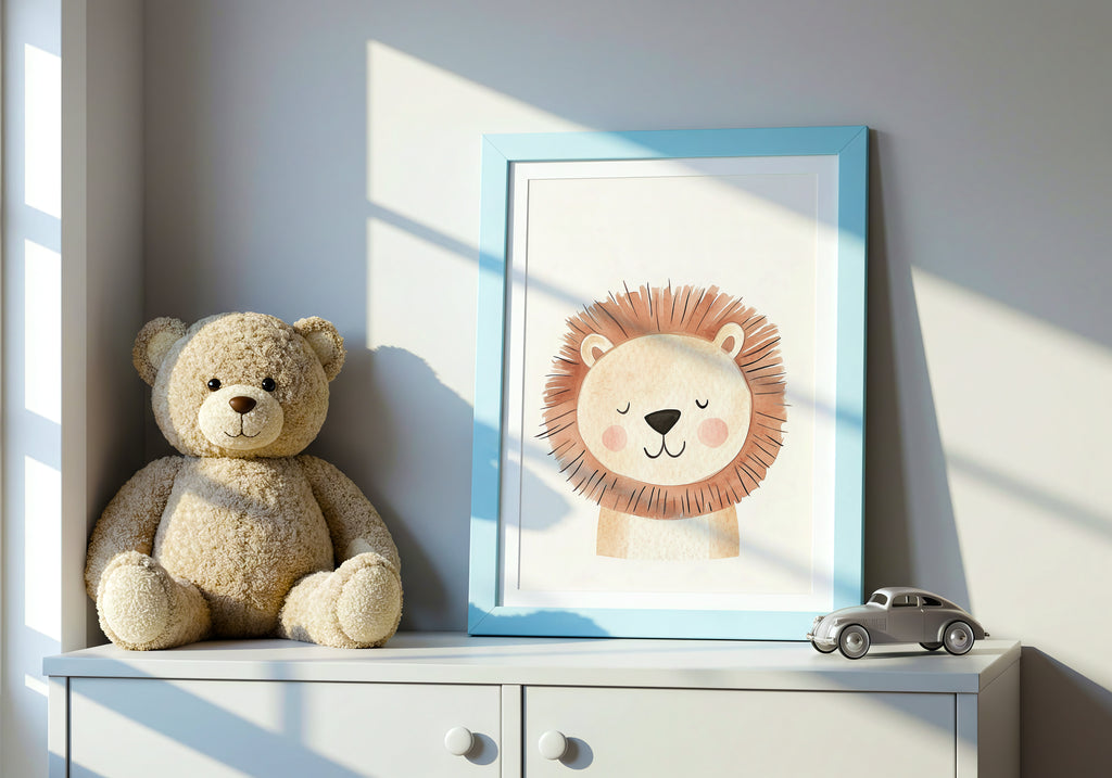 Sleepy Lion poster visad rakt fram – Bozetto affisch i hög tryckkvalitet i hög tryckkvalitet
