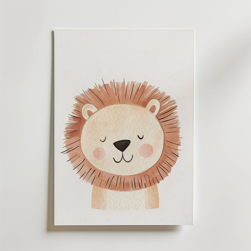 Sleepy Lion – stilfullt konsttryck från Bozetto, tryckt på matt finpapper i hög tryckkvalitet