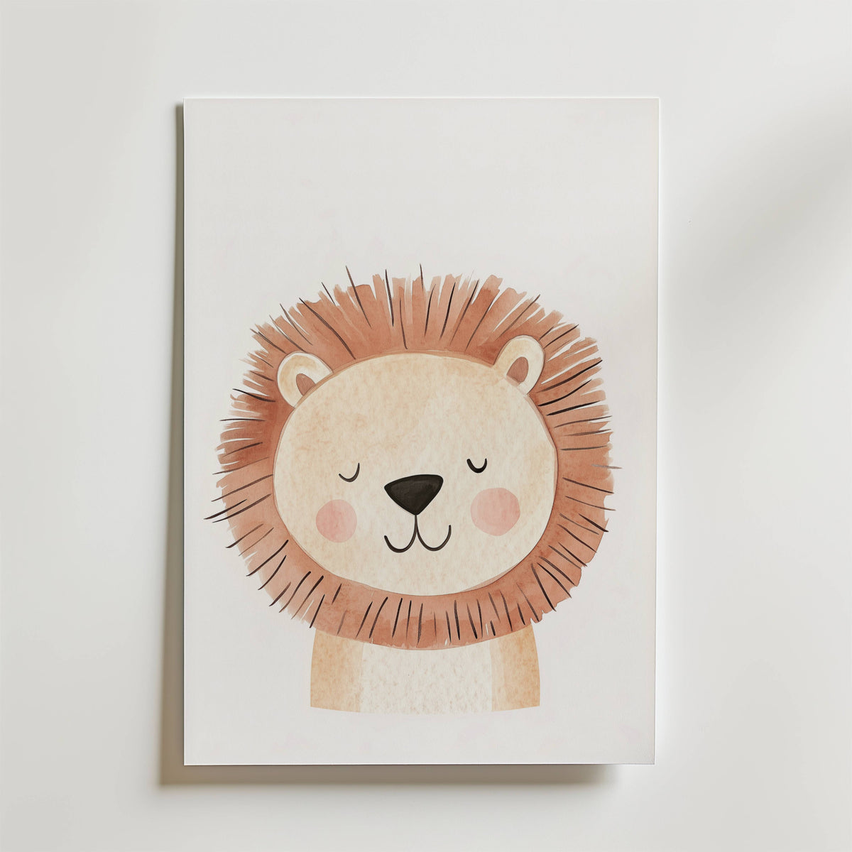 Sleepy Lion – stilfullt konsttryck från Bozetto, tryckt på matt finpapper i hög tryckkvalitet
