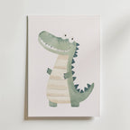 Happy Crocodile – stilfullt konsttryck från Bozetto, tryckt på matt finpapper i hög tryckkvalitet