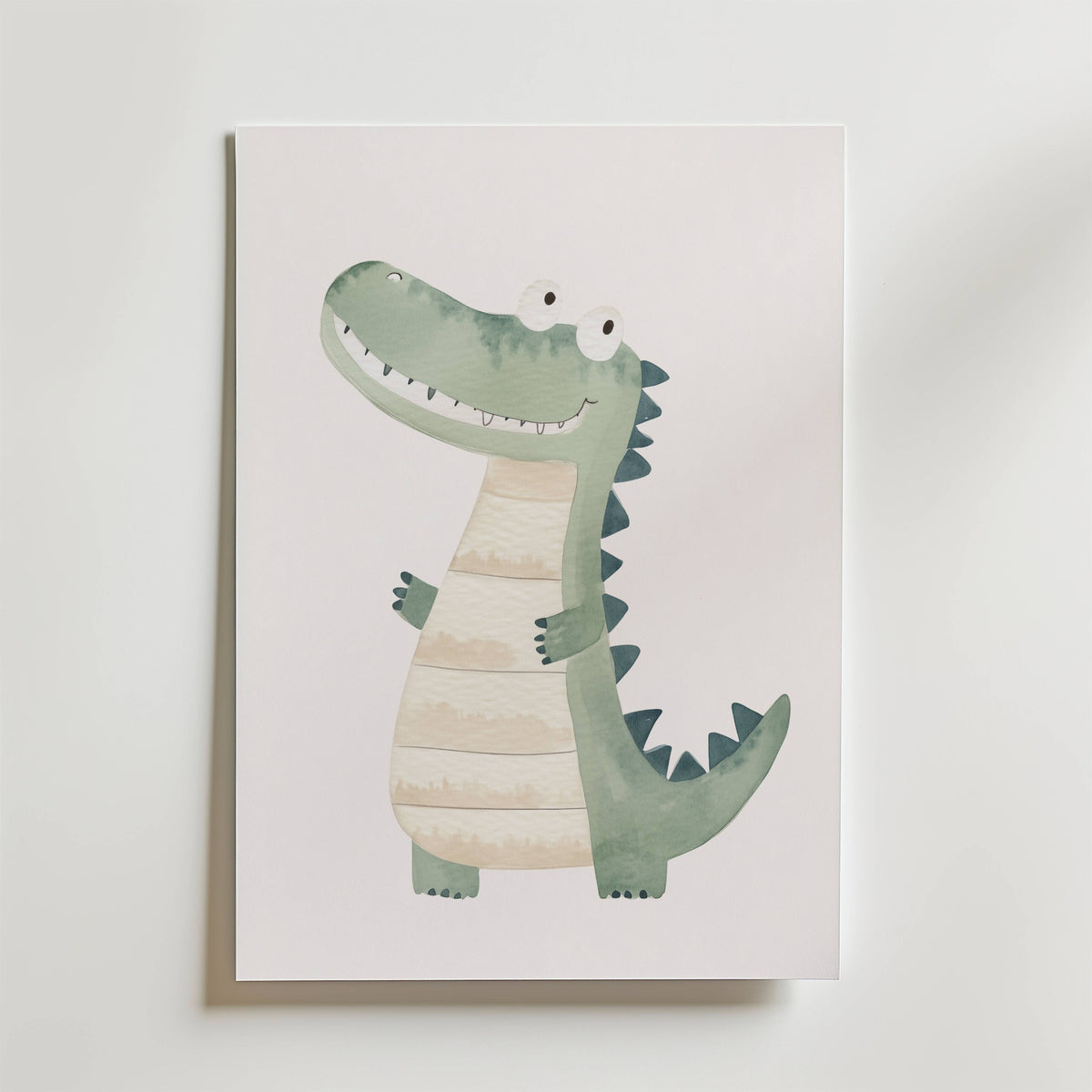 Happy Crocodile – stilfullt konsttryck från Bozetto, tryckt på matt finpapper i hög tryckkvalitet