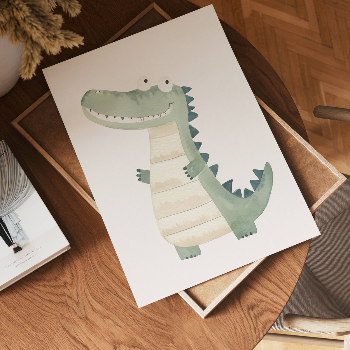 Happy Crocodile – köp enkelt hos Bozetto konsttryck i hög kvalitet i hög kvalitet