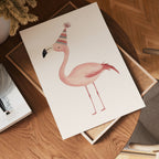 Party Flamingo poster visad rakt fram – Bozetto affisch i hög tryckkvalitet i hög tryckkvalitet