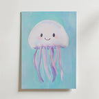 Happy Jellyfish – stilfullt konsttryck från Bozetto, tryckt på matt finpapper i hög tryckkvalitet
