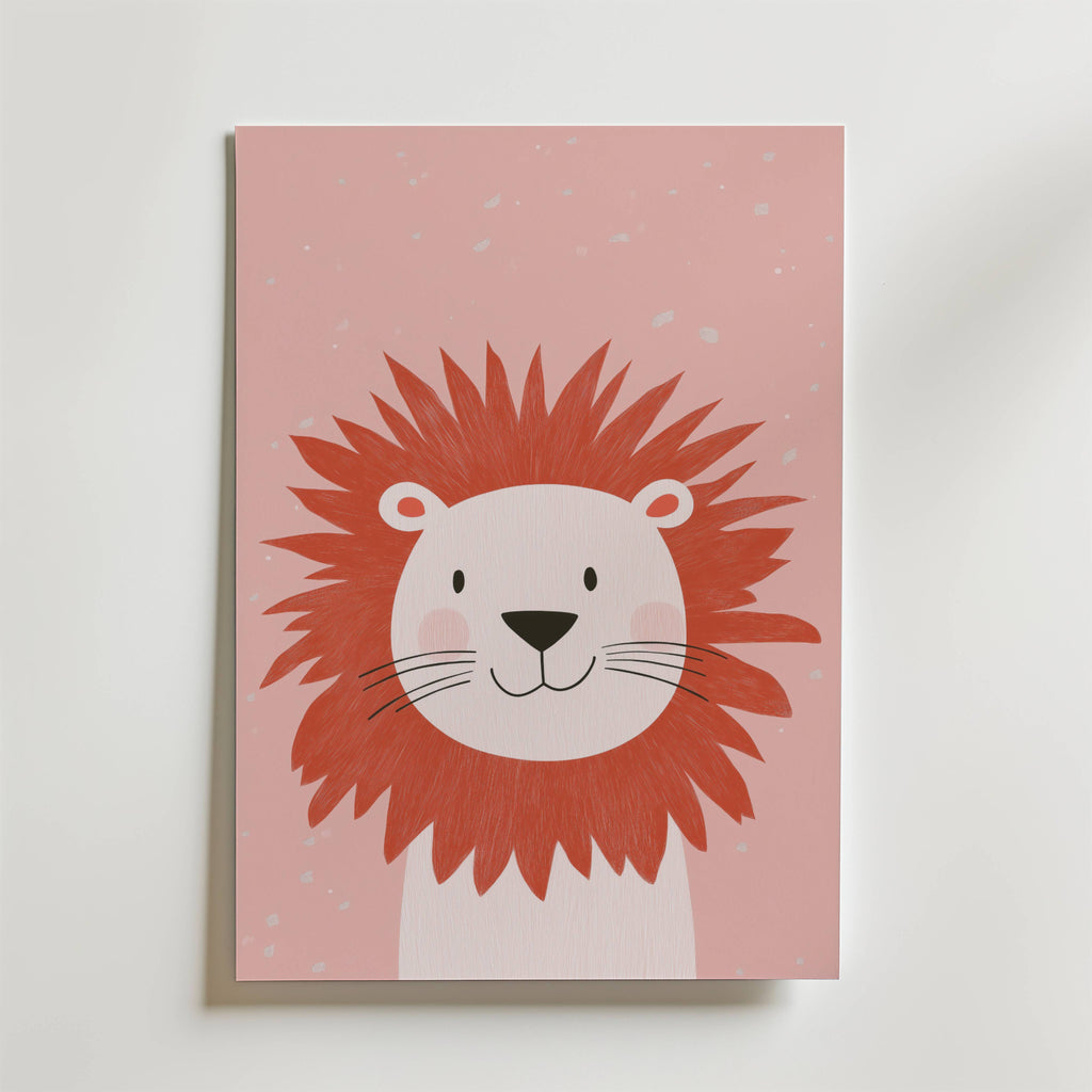 Happy Lion – stilfullt konsttryck från Bozetto, tryckt på matt finpapper i hög tryckkvalitet