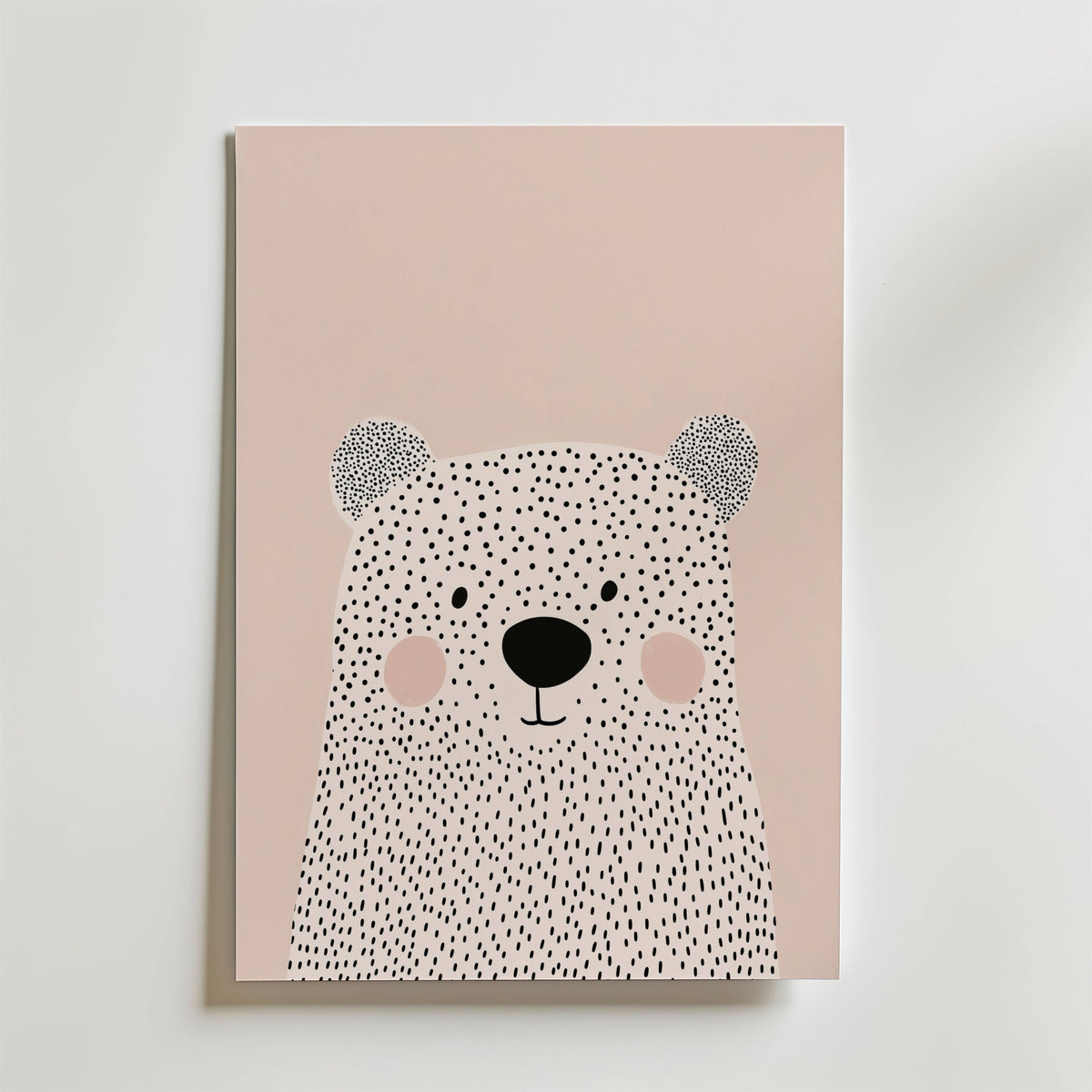 Happy Bear – stilfullt konsttryck från Bozetto, tryckt på matt finpapper i hög tryckkvalitet