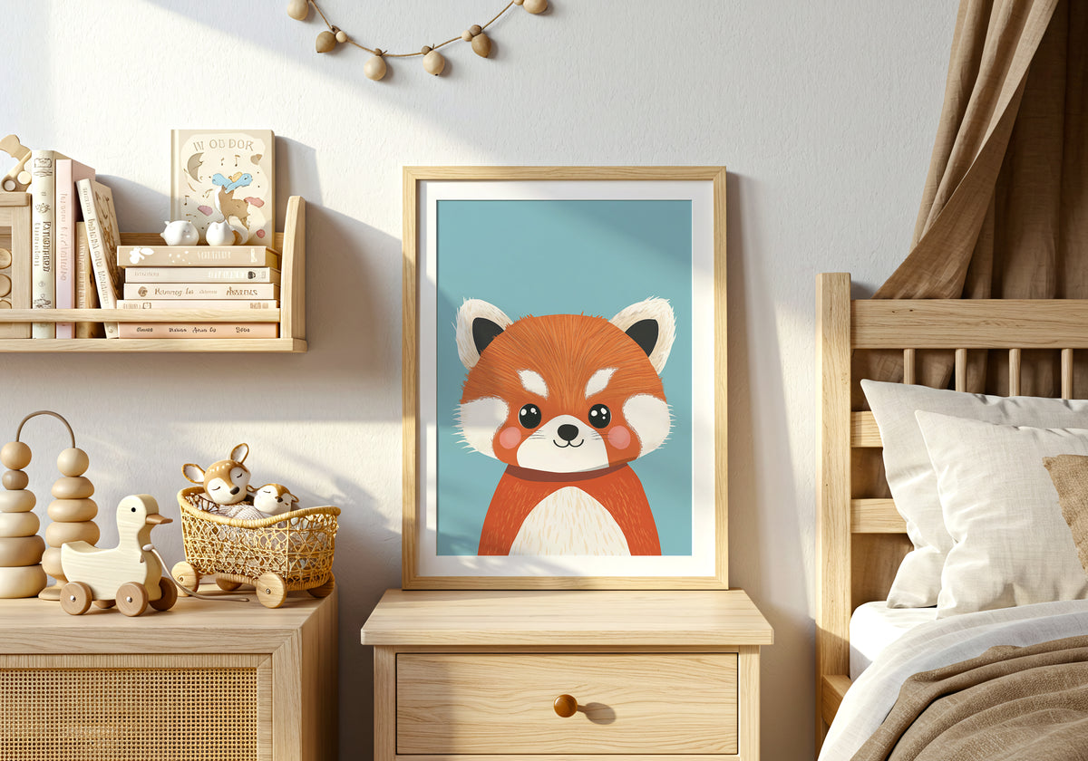 Cute Red Panda poster visad rakt fram – Bozetto affisch i hög tryckkvalitet i hög tryckkvalitet