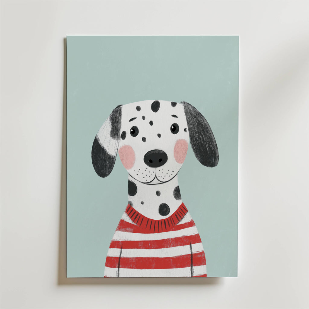 Dalmatian in Stripes – stilfullt konsttryck från Bozetto, tryckt på matt finpapper