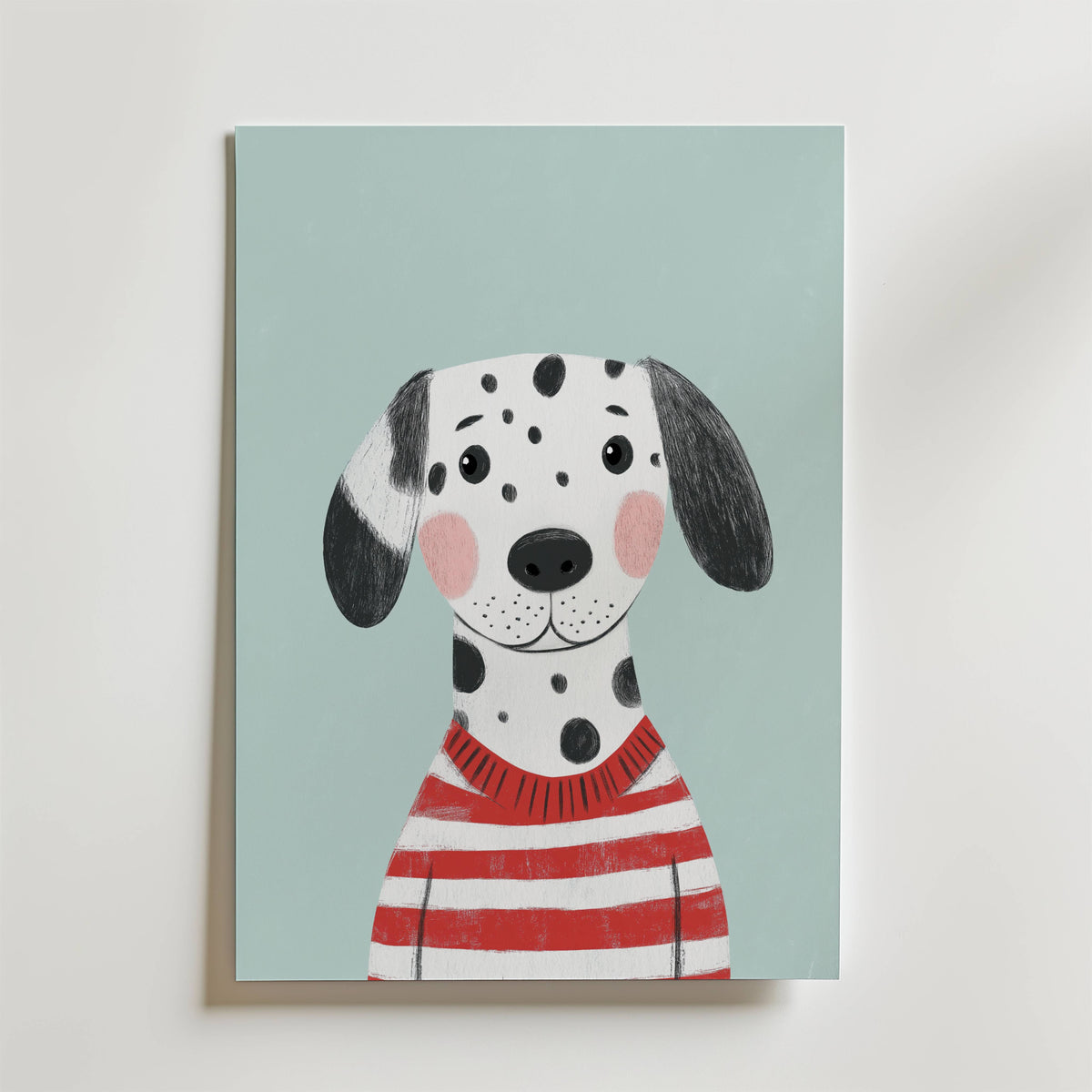 Dalmatian in Stripes – stilfullt konsttryck från Bozetto, tryckt på matt finpapper
