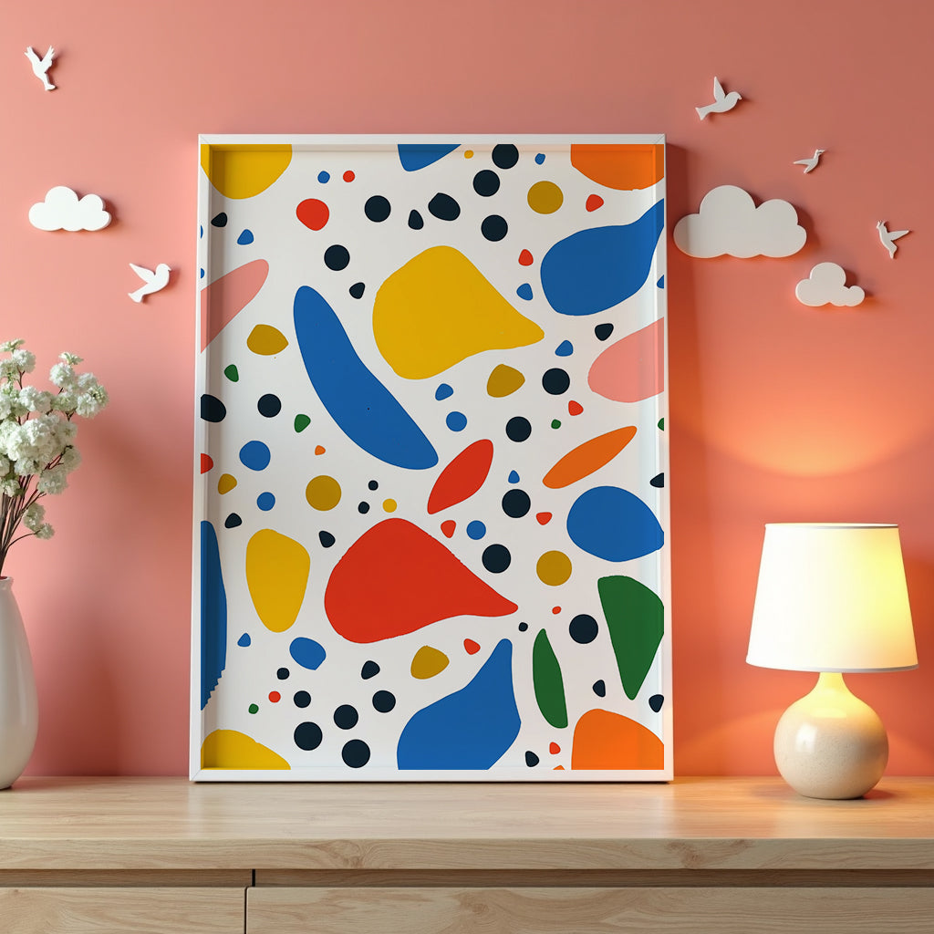 Väggmockup av Color Splash affisch på ljus tegelvägg – Bozetto konsttryck i hög tryckkvalitet