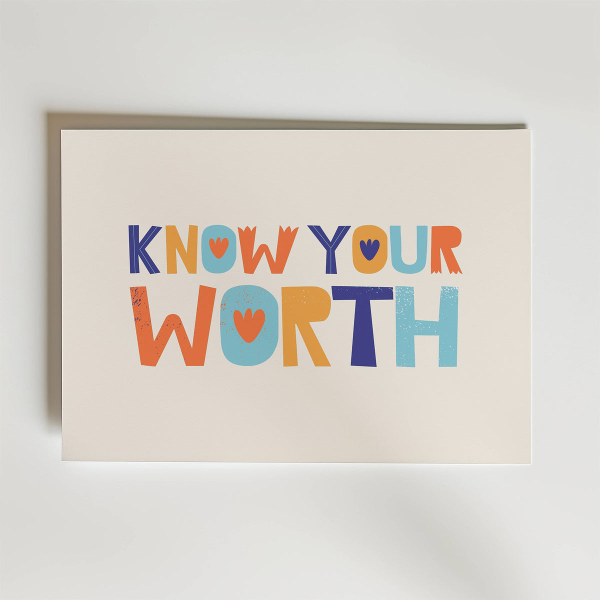 Know Your Worth – stilfullt konsttryck från Bozetto, tryckt på matt finpapper i hög tryckkvalitet