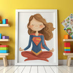 Mockup av Supergirl Calm affisch på vägg – köp enkelt hos Bozetto i hög kvalitet