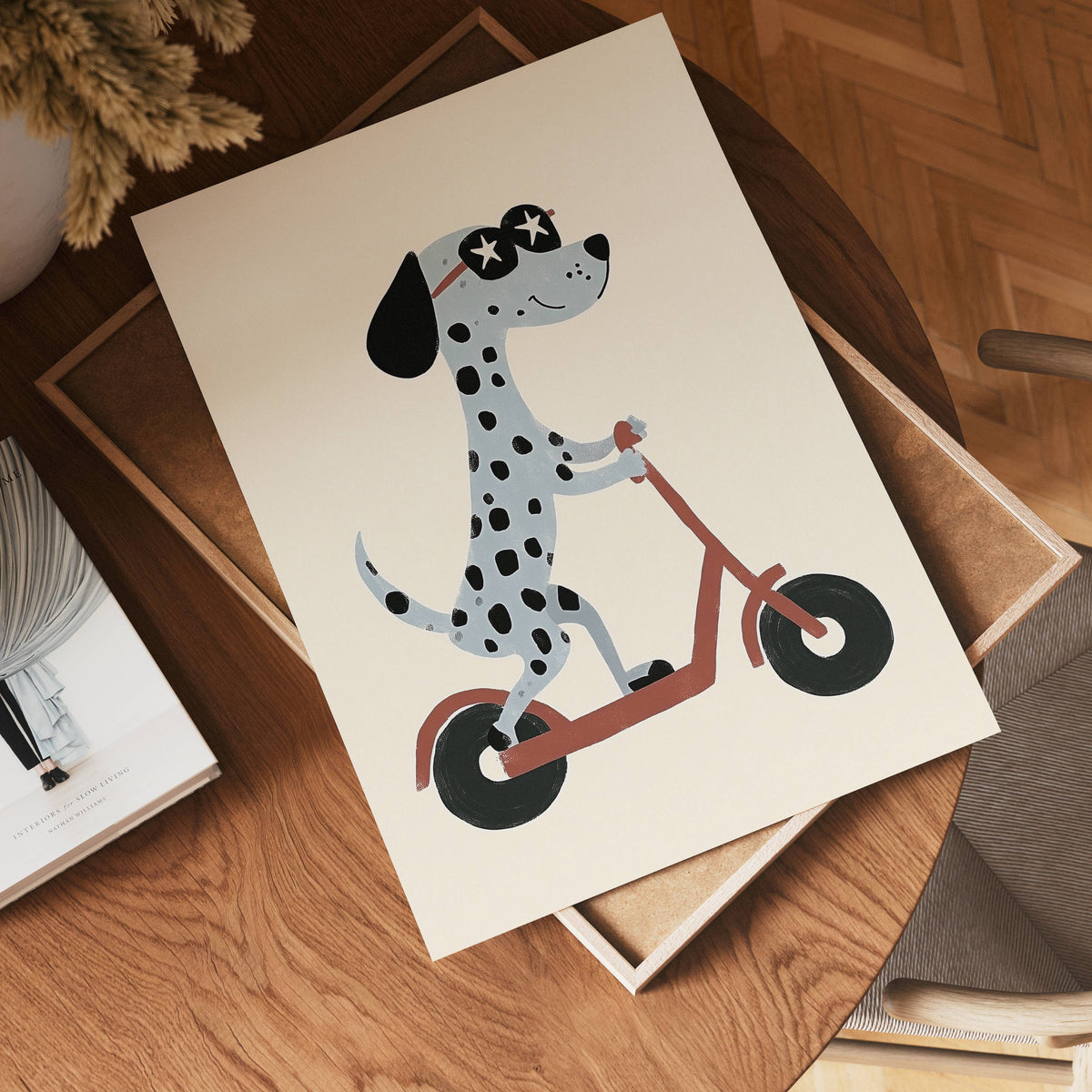 Cool Scooter Pup poster visad rakt fram – Bozetto affisch i hög tryckkvalitet i hög tryckkvalitet