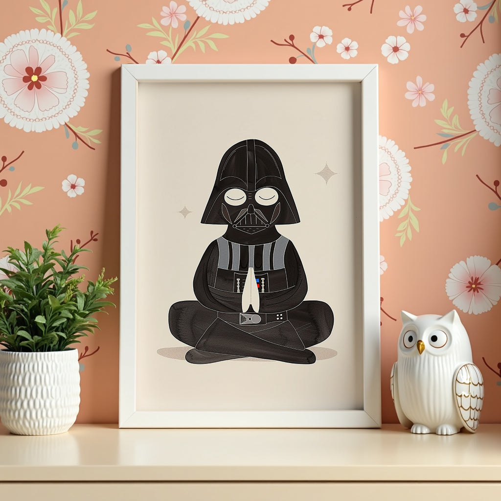 Zen Lord poster visualiserad på vägg – se rätt storlek med mockup från Bozetto i hög tryckkvalitet