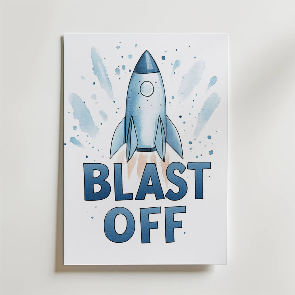 Blast Off – stilfullt konsttryck från Bozetto, tryckt på matt finpapper i hög tryckkvalitet