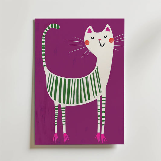 Striped Cat Poster