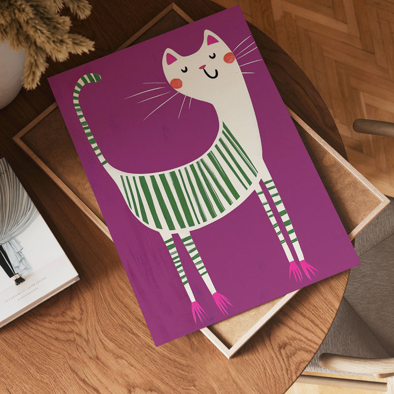 Striped Cat Poster