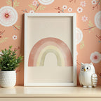 Soft Rainbow poster visualiserad på vägg – se rätt storlek med mockup från Bozetto