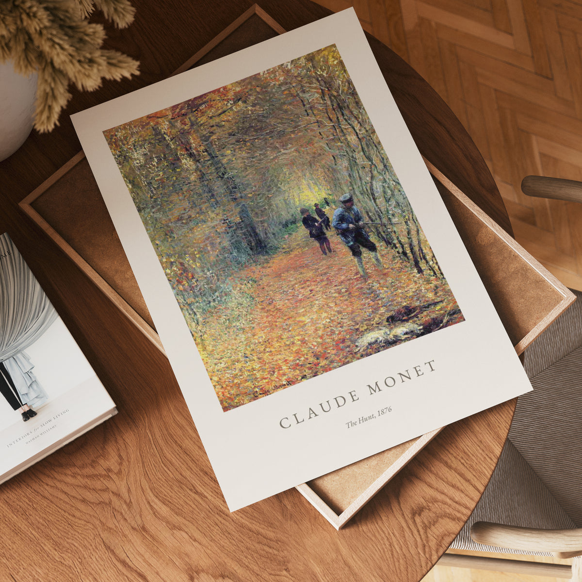 Claude Monet The Hunt poster visad rakt fram – Bozetto affisch i hög tryckkvalitet