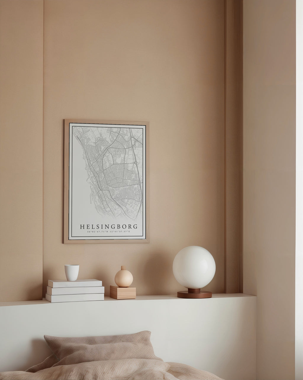 Helsingborg Karta poster i stilrent hem med modern inredning – köp enkelt hos Bozetto