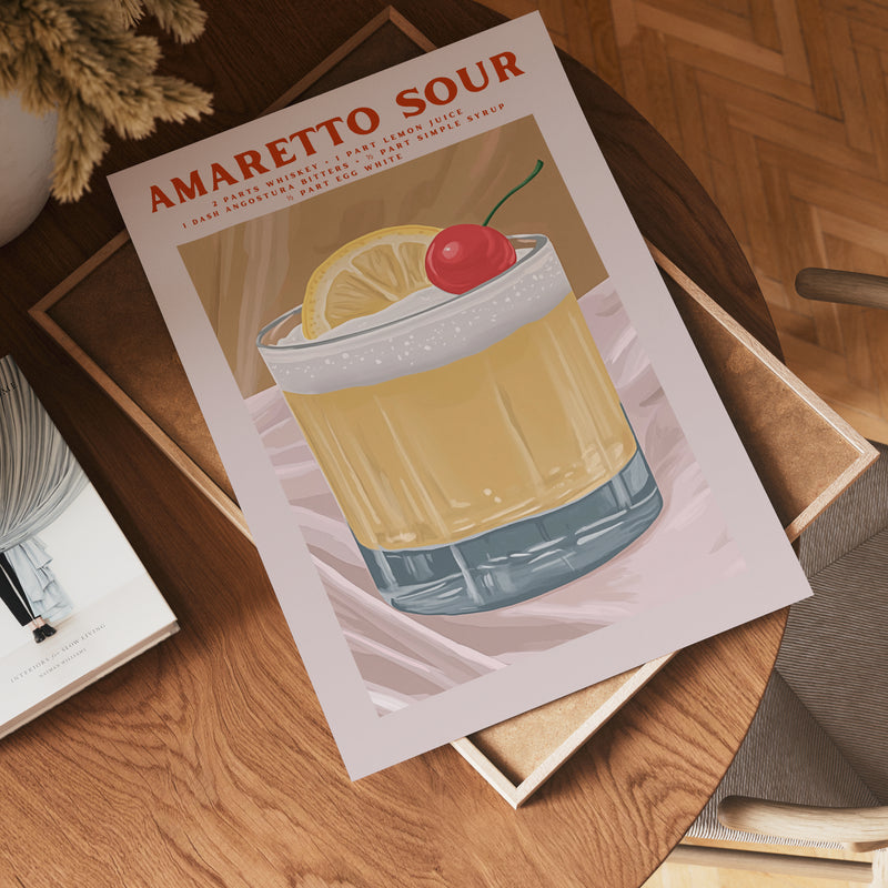 Amaretto Sour Cocktail Poster