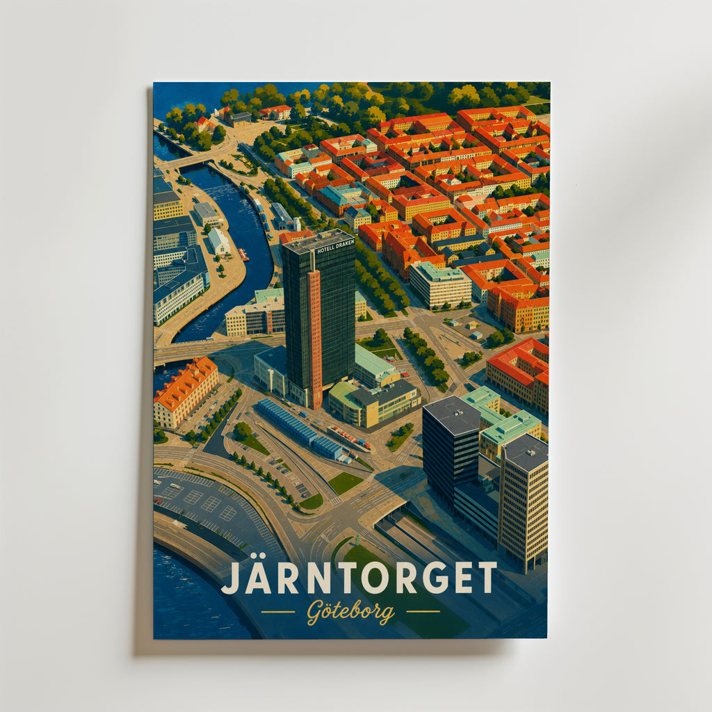 Järntorget affisch inramad i neutral ram – se hur konsttrycket ser ut, Bozetto i hög tryckkvalitet