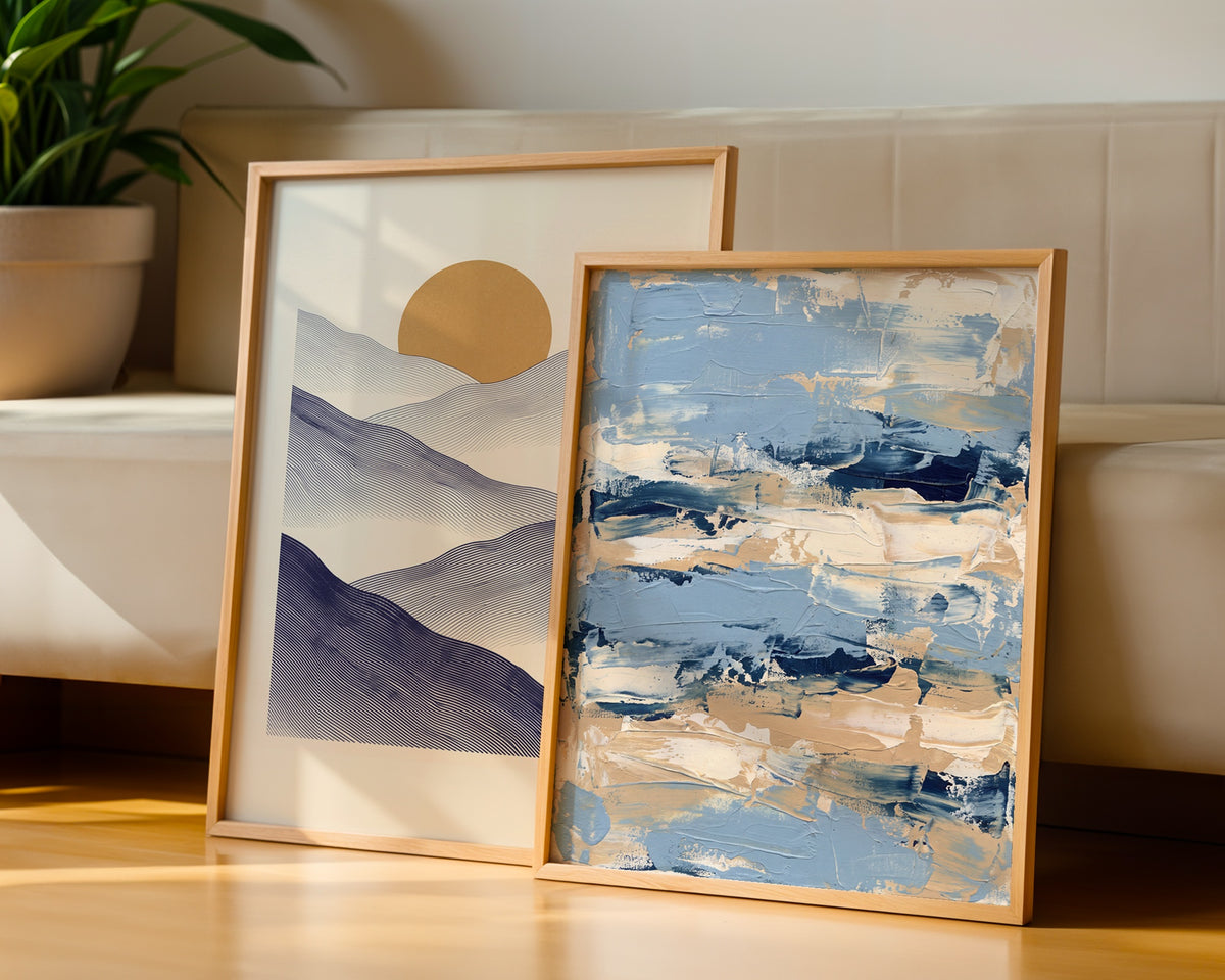 Coastal Strokes Poster – två posters i rum 3