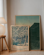 Hasui Kawase Senzoku Pond 1928 Poster – två posters i rum 3