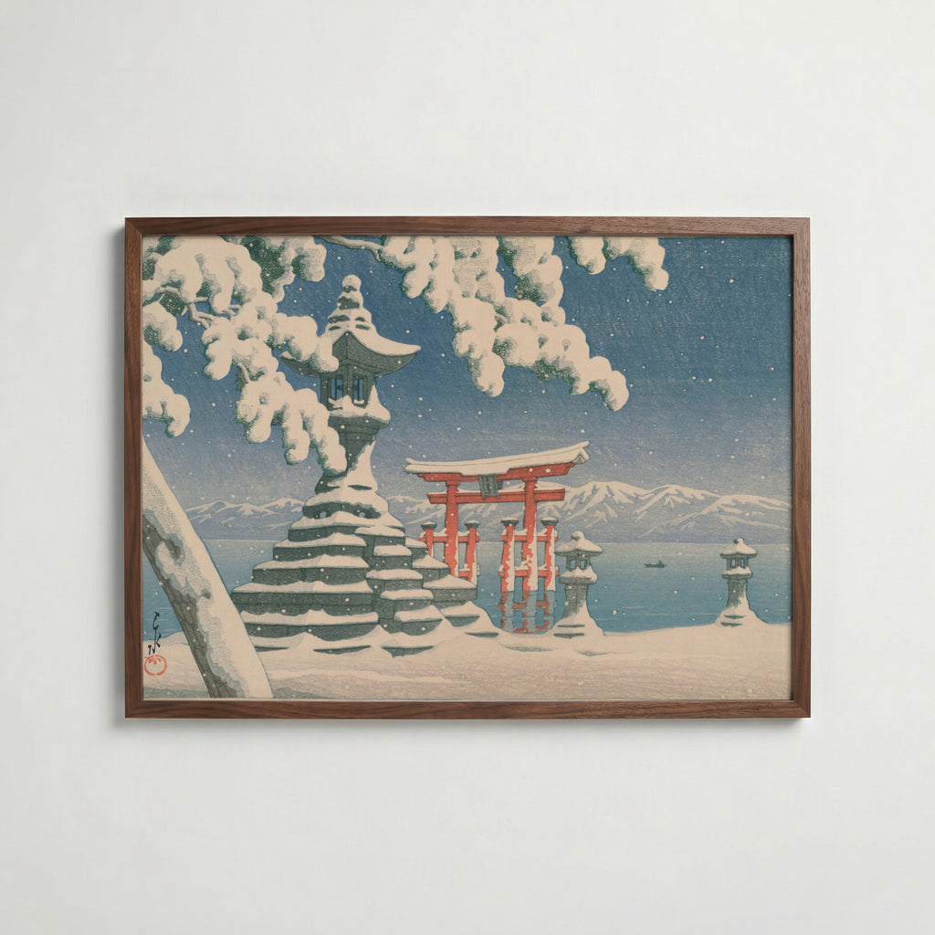 Hasui Kawase Snow at Itsukushima 1932 Poster – valnötsram