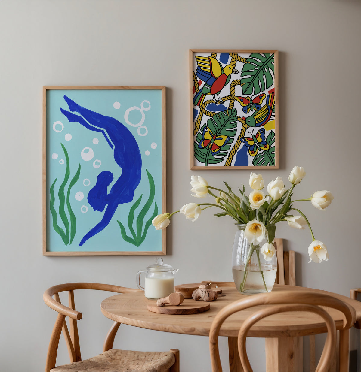 Henri Matisse The Swimmer Poster – två posters i rum 3