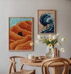 Hidden Cat Dunes Poster – två posters i rum 3