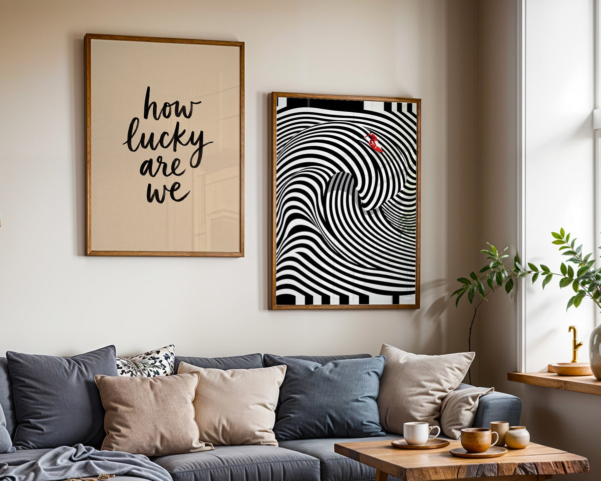 How Lucky Are We Poster – två posters i rum 3
