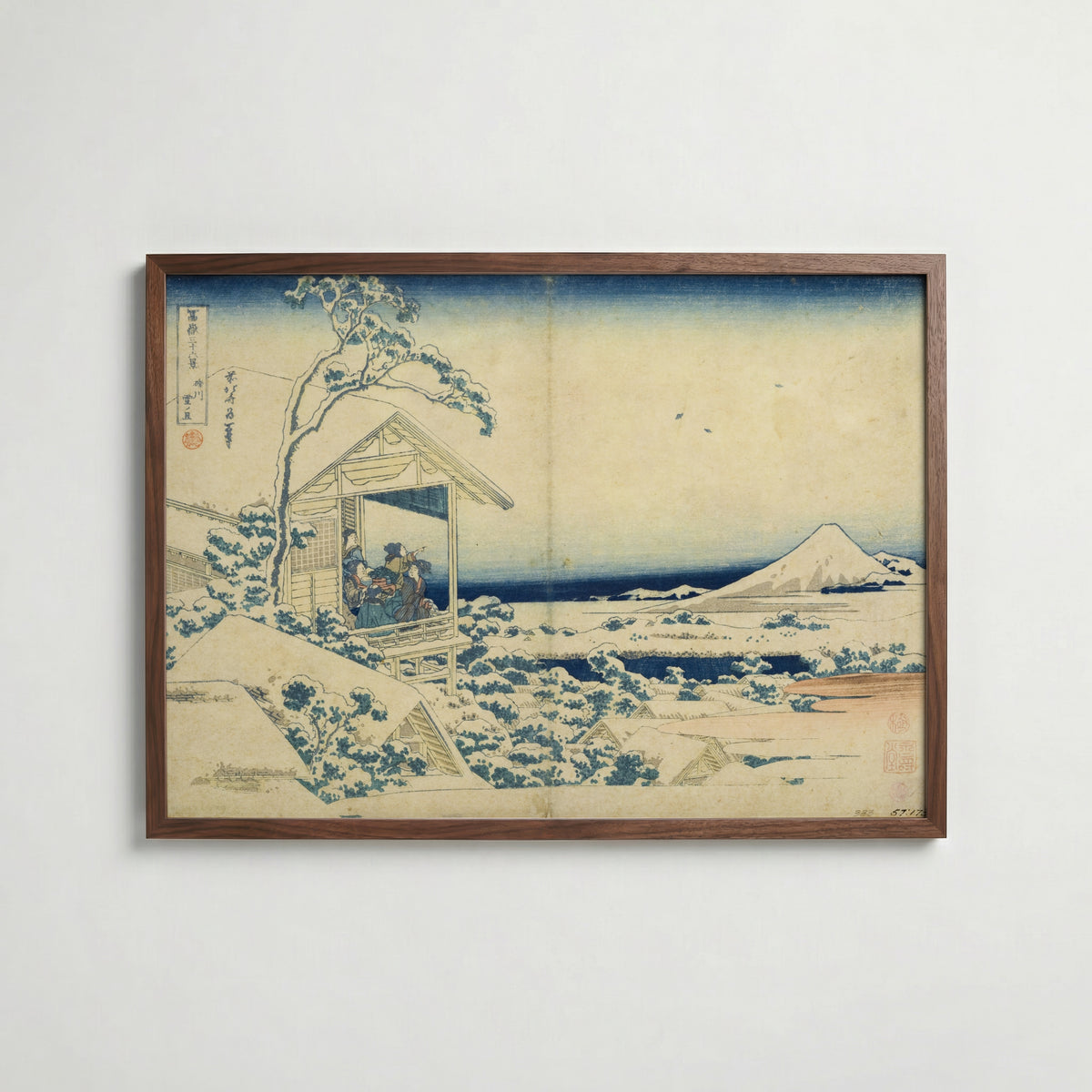 Katsushika Hokusai Snowy Morning at Koishikawa 1831 Poster – valnötsram